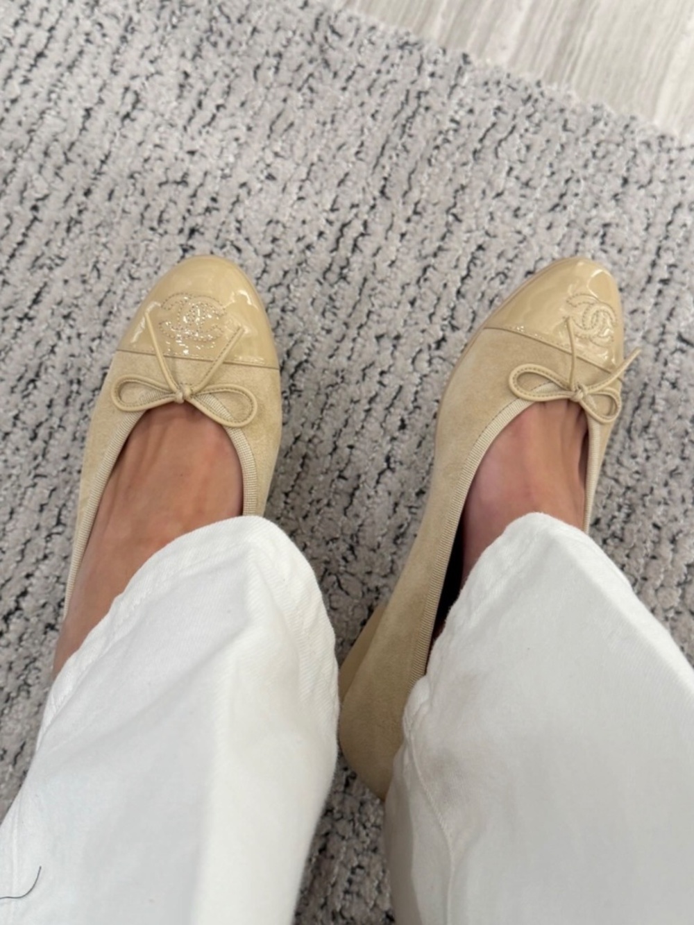 Chanel 26 Metiers Dart Beige Suede Ballet Flats - Picture 2 of 2